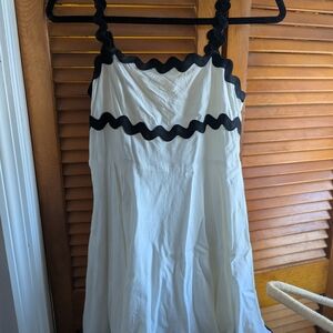 White Dress with Black Trim